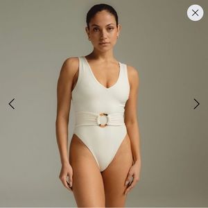 Cream rib kim one piece Montce Swim Medium